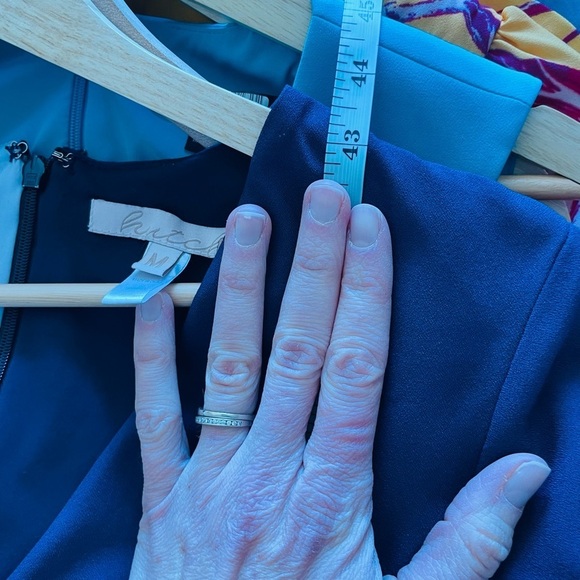 Hutch Asymmetrical Blue and Purple Wrap Midi Dress - Picture 8 of 14